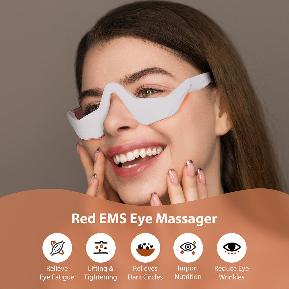 Redlight Therapy and Microcurrent Massager | Eye Care with EMS and Red Light for Baggy Eyes and Dark Circle Reduction