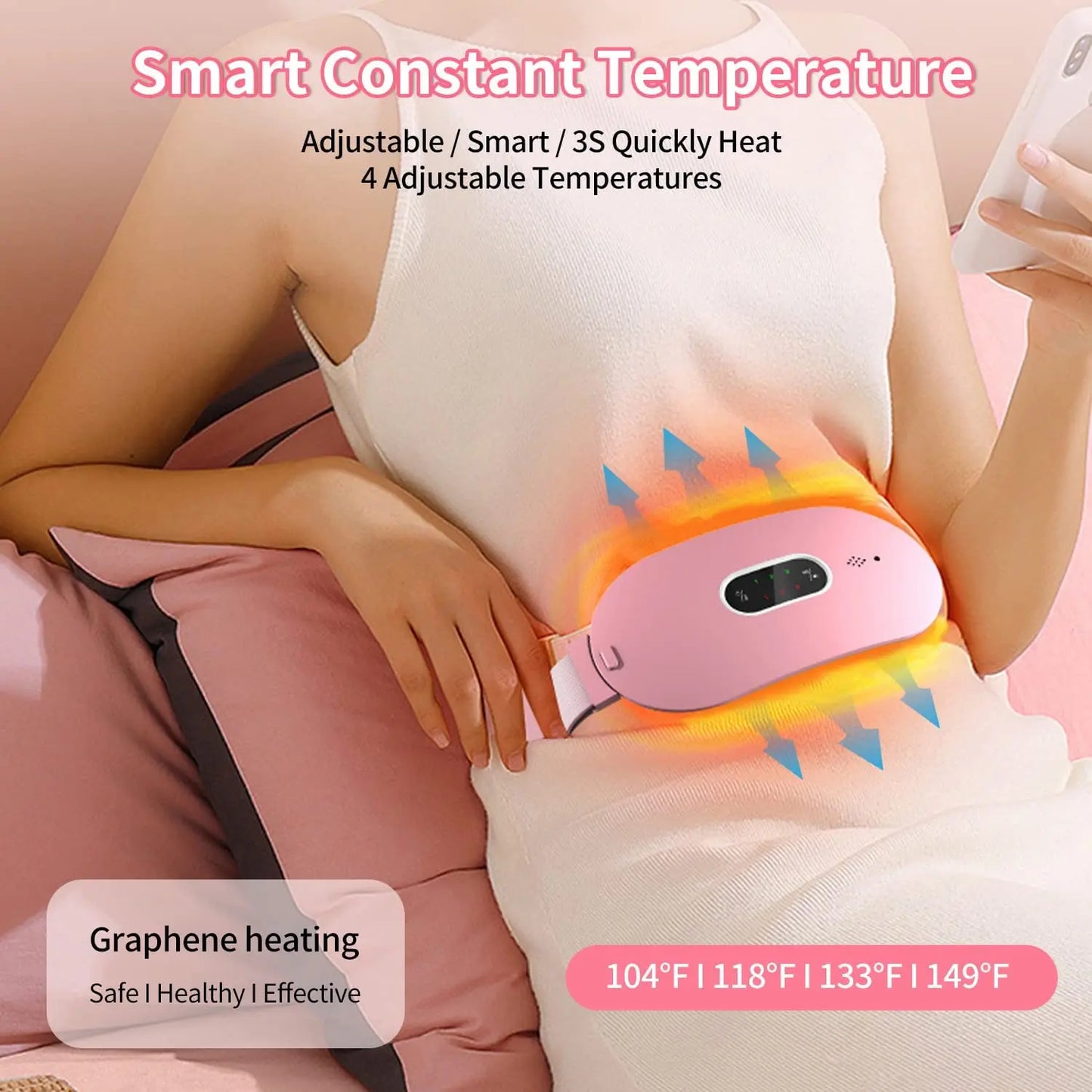 Menstrual Heating Pad, Heating Massage Belt, Abdominal Massager Warm Palace, Electric Pain Relief Device