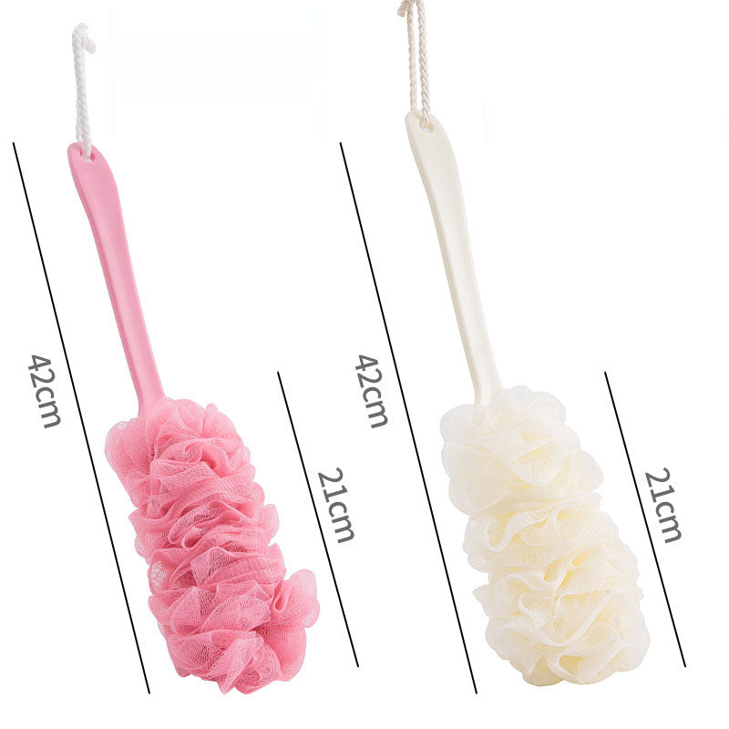Long handled large bath brush, Long handled scrubbing bath tool, Flower bath brush, Scrubbing bath brush, Scrubbing bath ball.