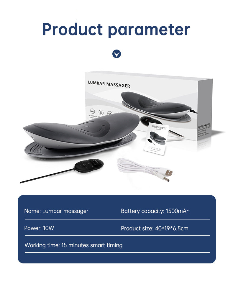 Premium Spine Massager – Relax, Relieve, and Rejuvenate |
Experience the Ultimate Back Relief with our Smart Lumbar Massager, designed to target Lower Back Discomfort with cutting-edge Vibration and Heat Therapy.