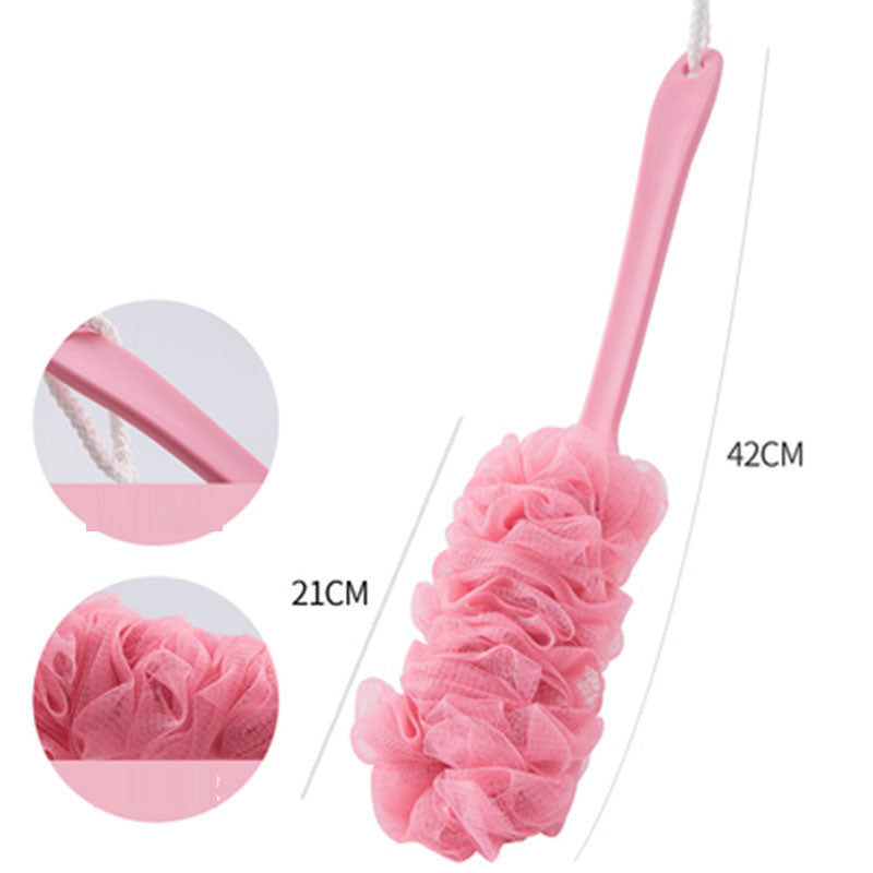 Long handled large bath brush, Long handled scrubbing bath tool, Flower bath brush, Scrubbing bath brush, Scrubbing bath ball.