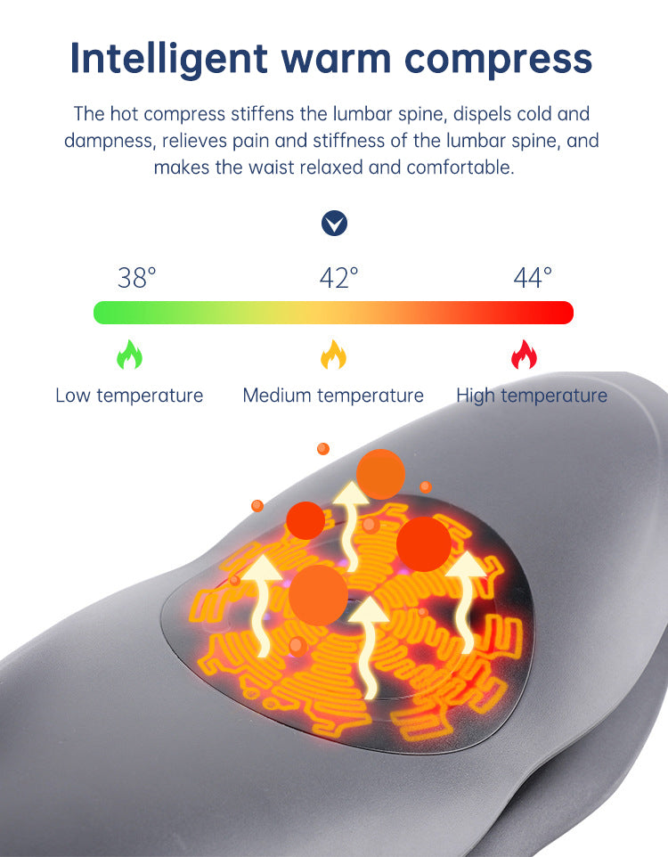Premium Spine Massager – Relax, Relieve, and Rejuvenate |
Experience the Ultimate Back Relief with our Smart Lumbar Massager, designed to target Lower Back Discomfort with cutting-edge Vibration and Heat Therapy.