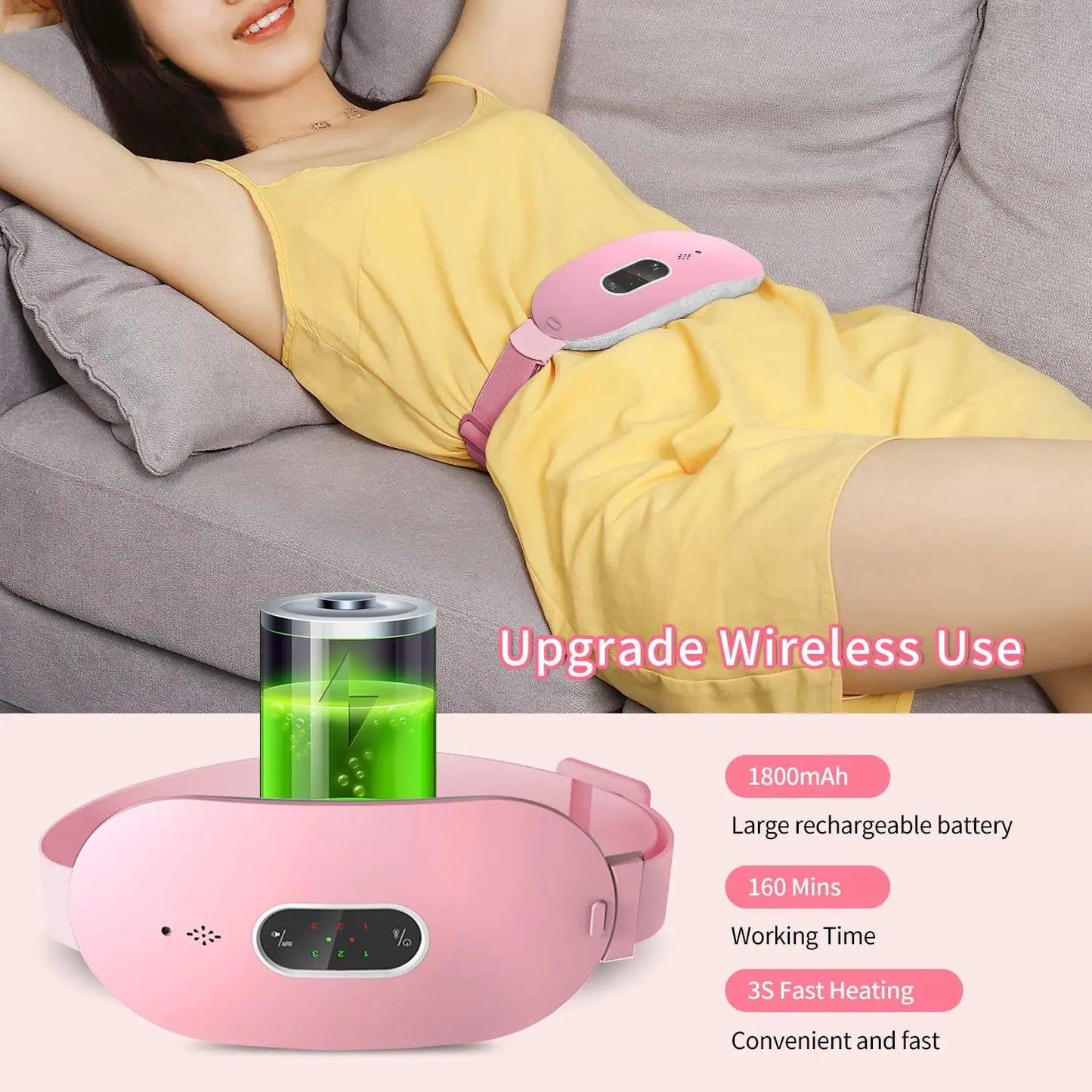 Menstrual Heating Pad, Heating Massage Belt, Abdominal Massager Warm Palace, Electric Pain Relief Device