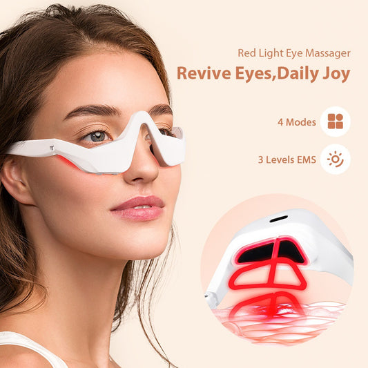 Redlight Therapy and Microcurrent Massager | Eye Care with EMS and Red Light for Baggy Eyes and Dark Circle Reduction
